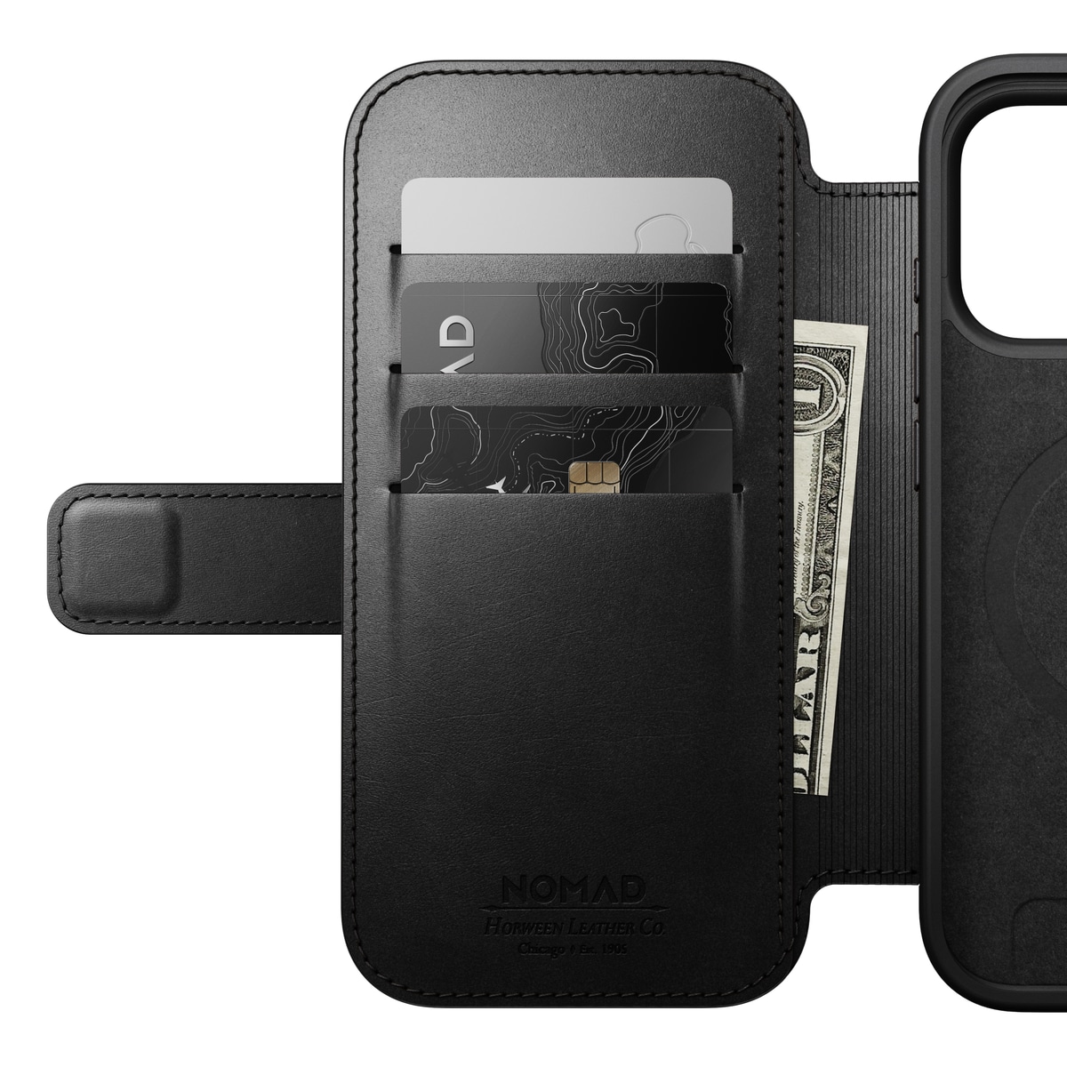iPhone 17 Pro Läderfodral MagSafe  - Modern Horween Leather Folio Black