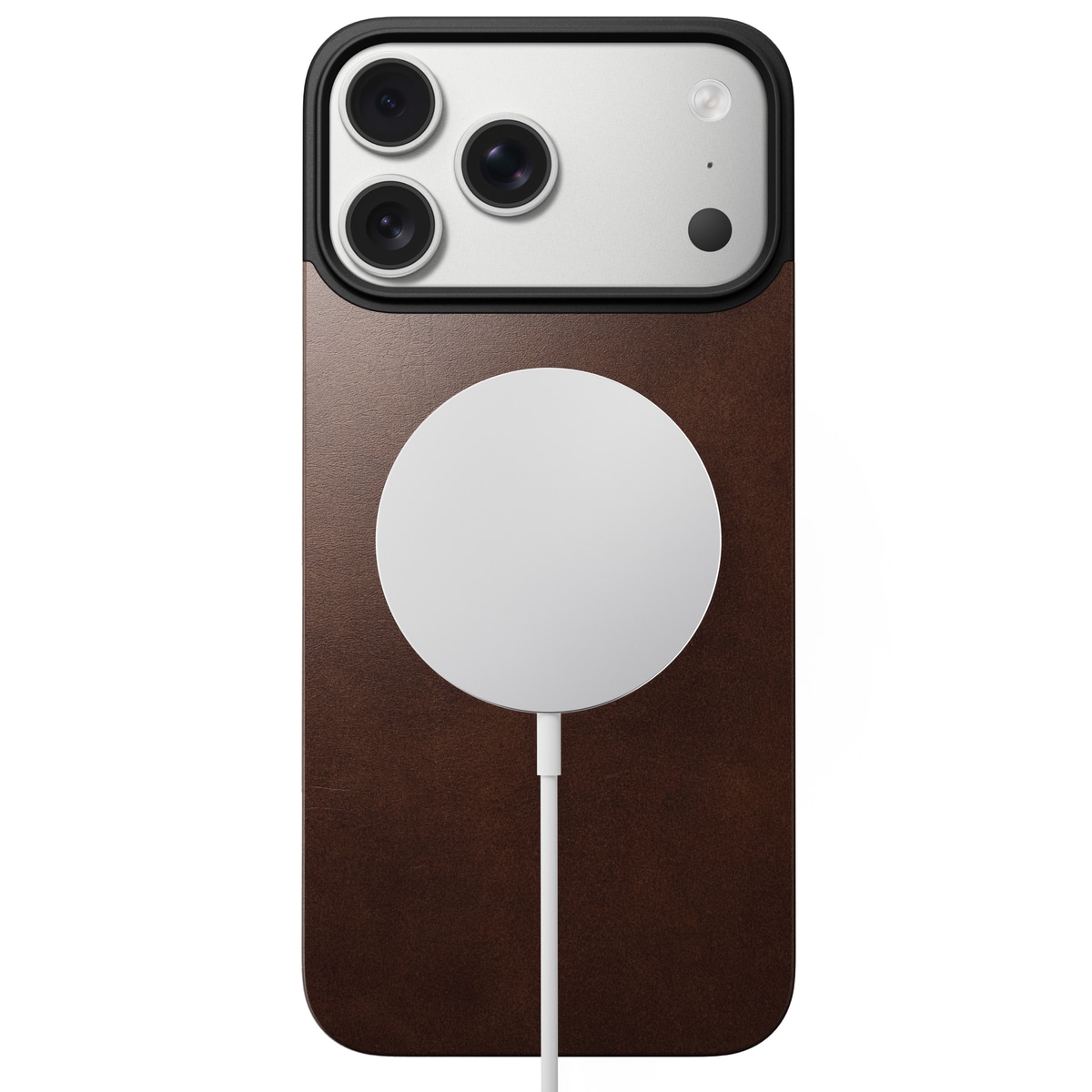 iPhone 17 Pro Max Magnetisk Baksida - Leather Back, Rustic Brown
