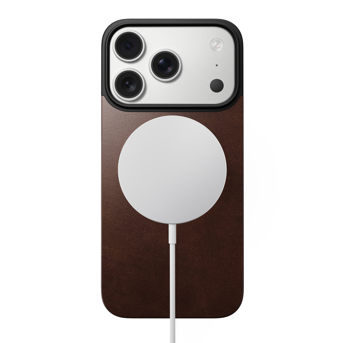 iPhone 17 Pro Magnetisk Baksida - Leather Back, Rustic Brown