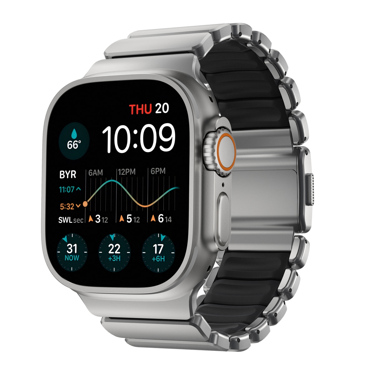 Apple Watch Series 10 46mm Titanium Armband, Silver