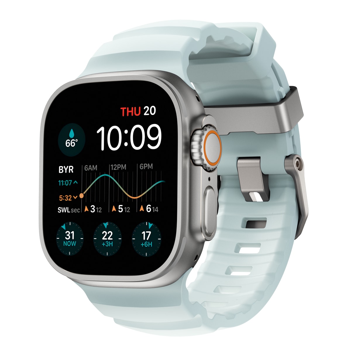 Apple Watch Series 1-3 42mm Armband Rocky Point (Natural Hardware) Icy Blue Glow - Limited edition