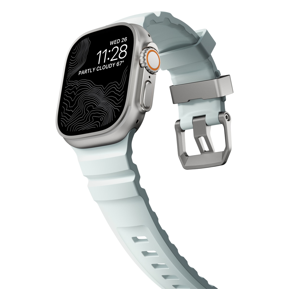 Apple Watch Series 1-3 42mm Armband Rocky Point (Natural Hardware) Icy Blue Glow - Limited edition
