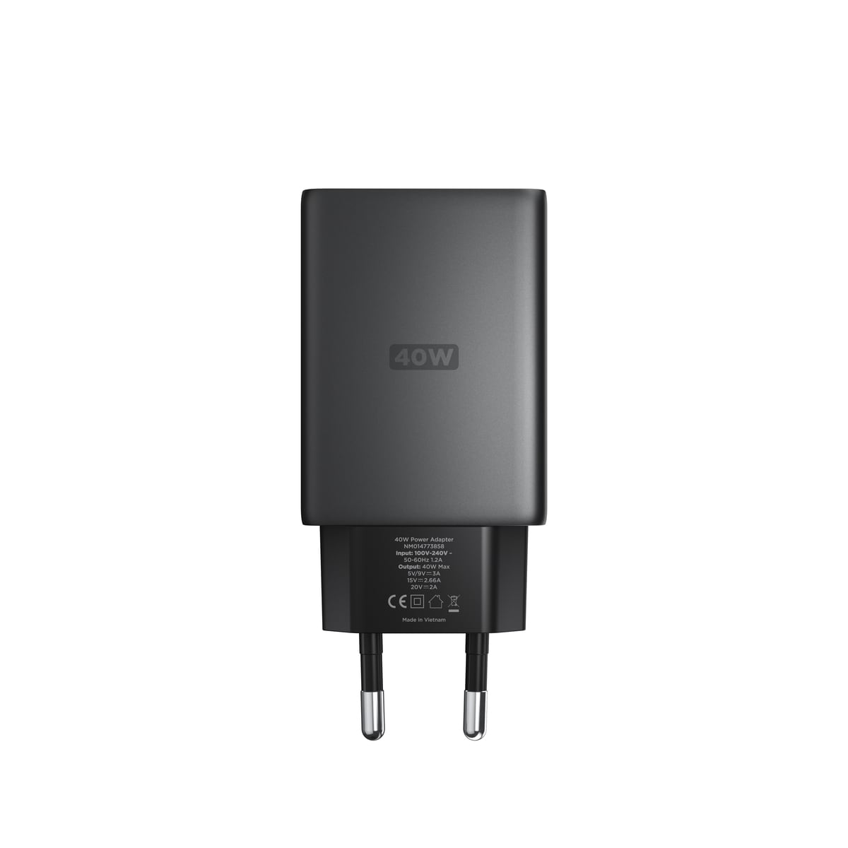 Väggladdare Slim 40W USB-C PD, Carbide