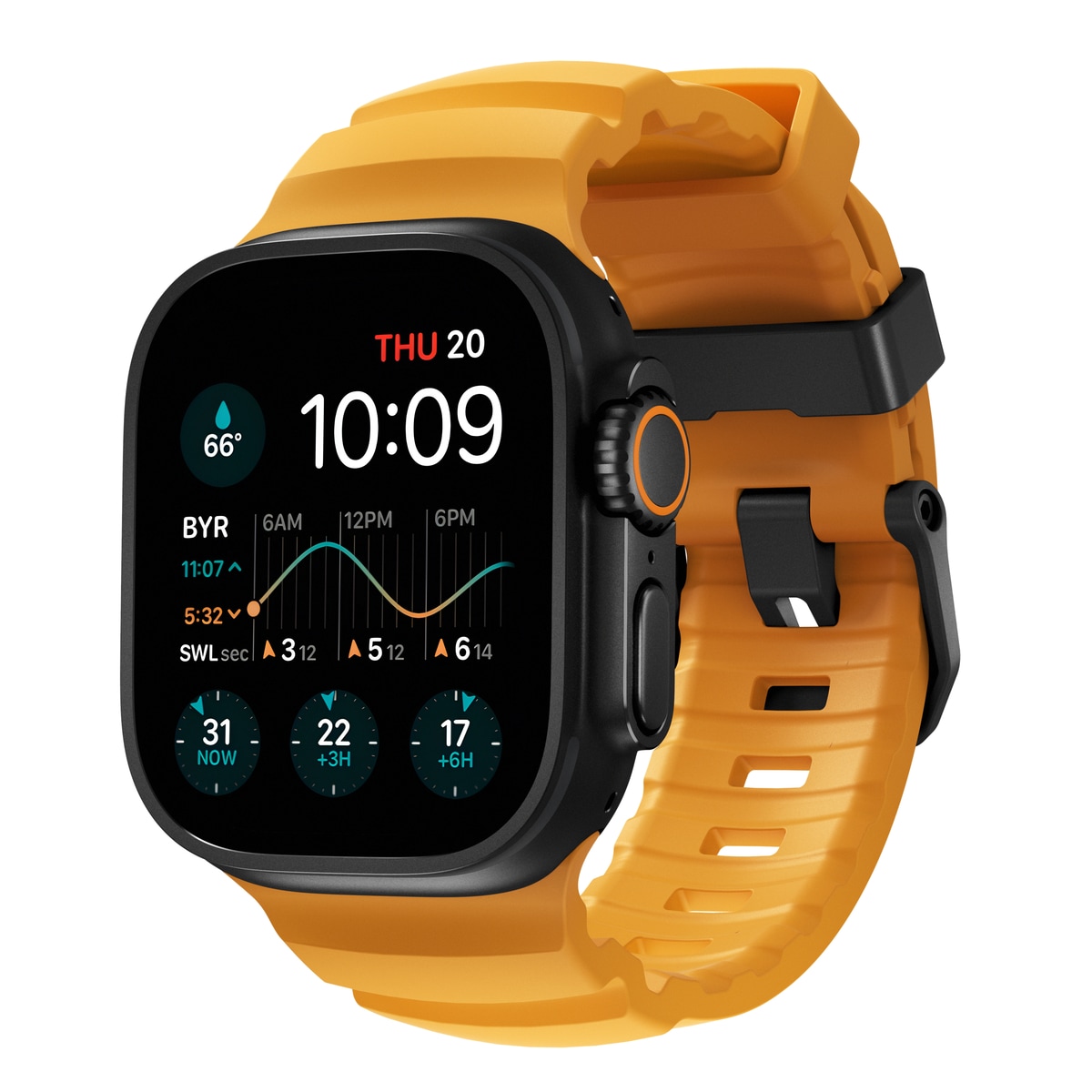 Apple Watch Series 4-6 44mm Armband Rocky Point (Black Hardware) Sol