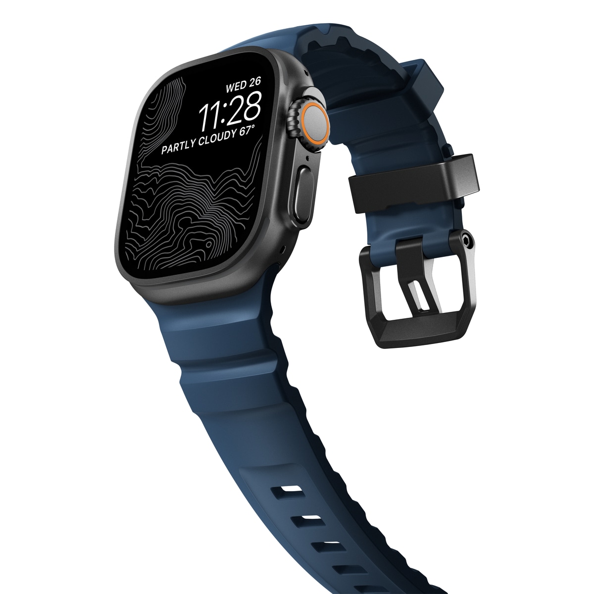 Apple Watch Series 9 45mm Armband Rocky Point (Black Hardware) Atlantic