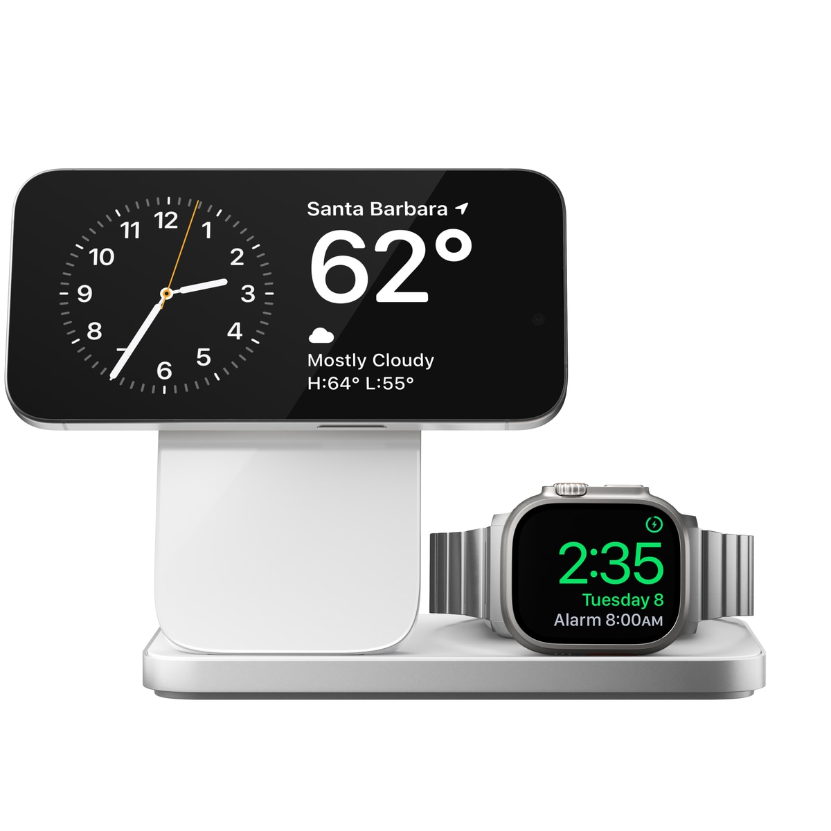 Laddningstation Stand One Max 3-in-1 Qi2 MagSafe, Silver
