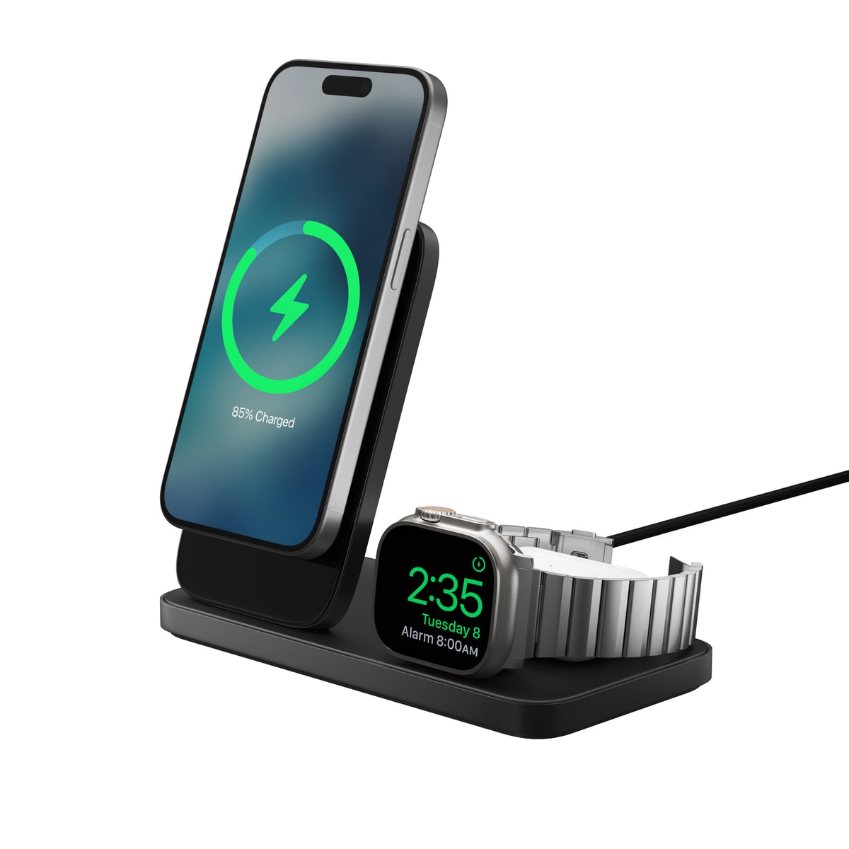 Laddningstation Stand One Max 3-in-1 Qi2 MagSafe, Carbide