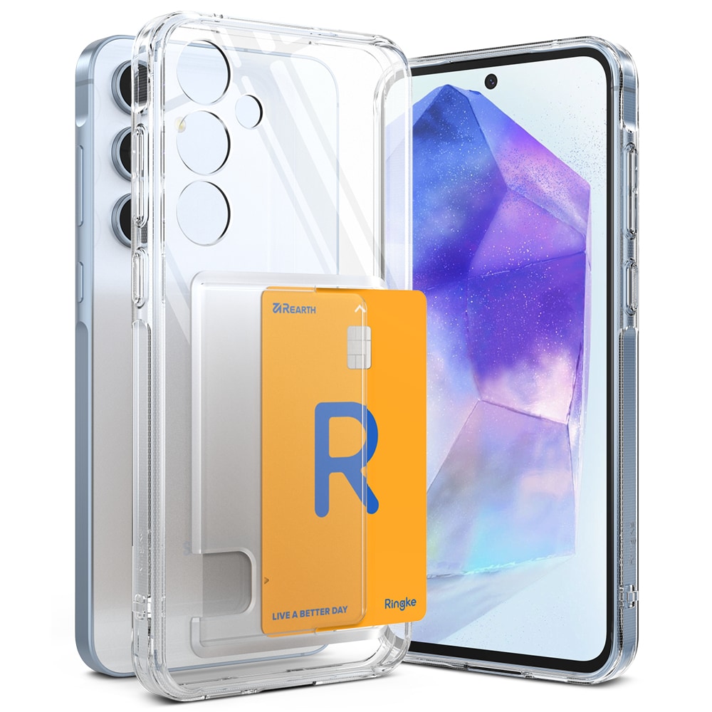 Samsung Galaxy A55 Fusion Skal med kortfack, Genomskinlig