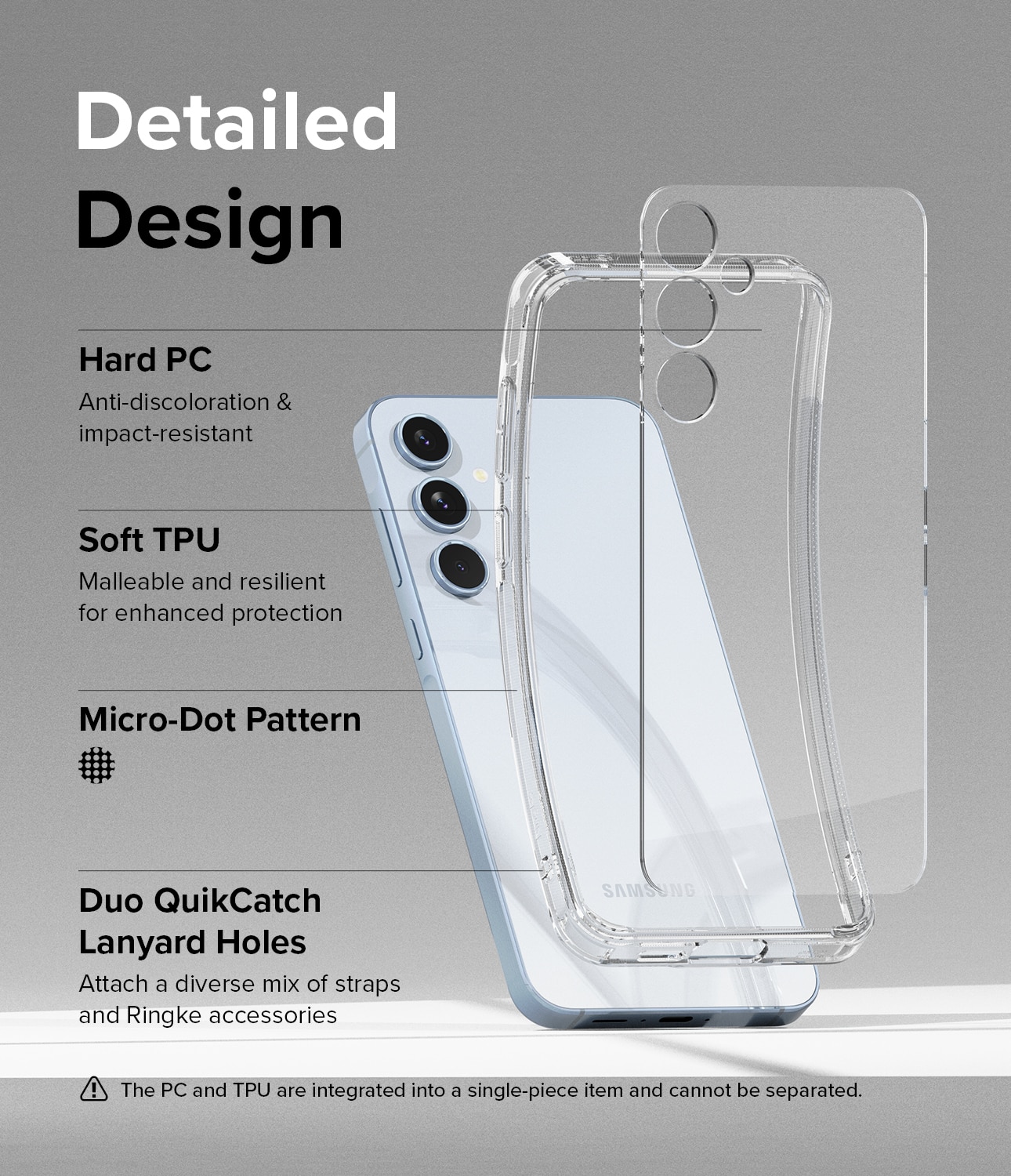 Samsung Galaxy A55 Fusion skal, genomskinlig