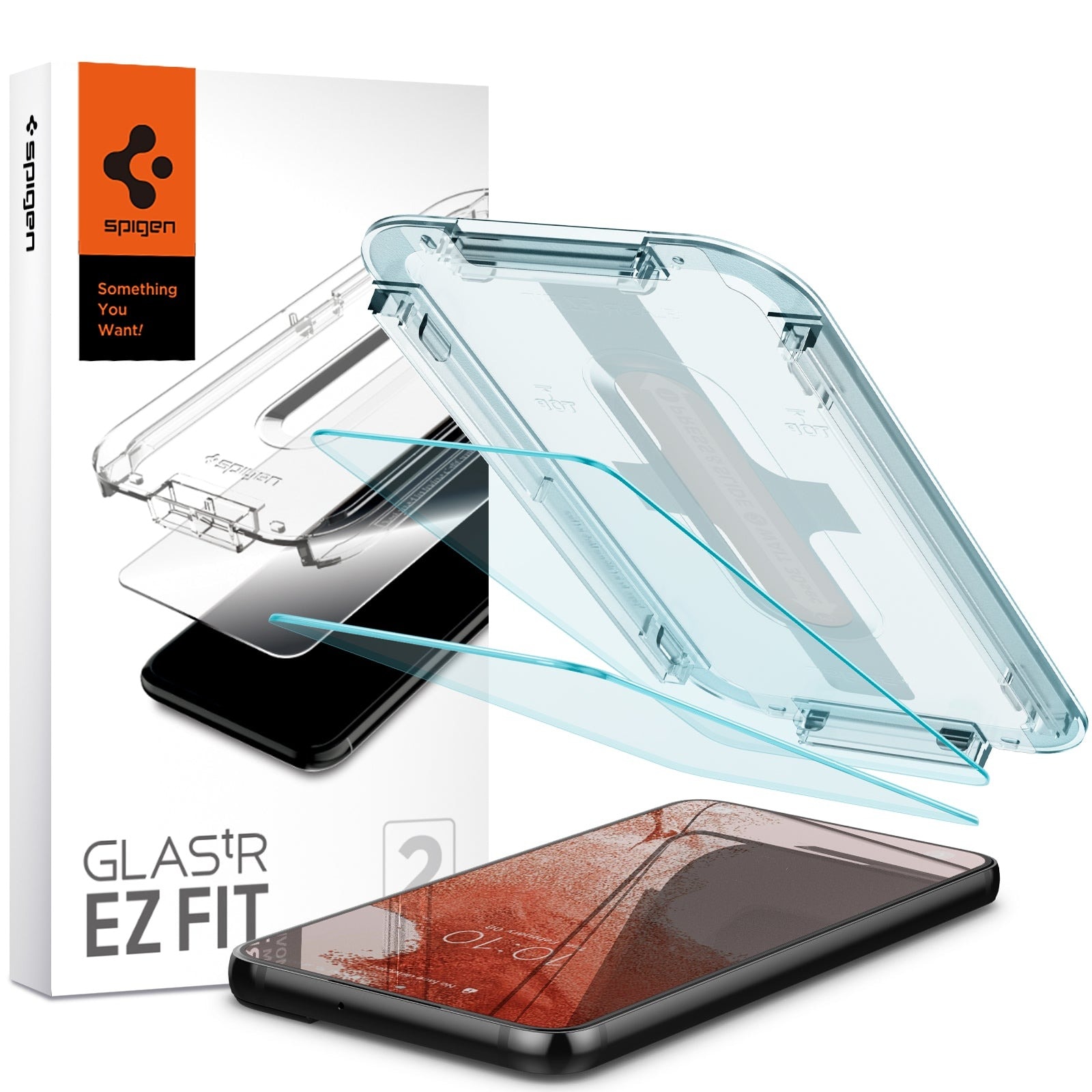 Galaxy S22 Skärmskydd med installationsram (2-pack) GLAS.tR EZ Fit