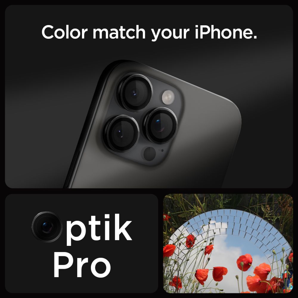 iPhone 16 Pro EZ Fit Linsskydd (2-pack), Svart