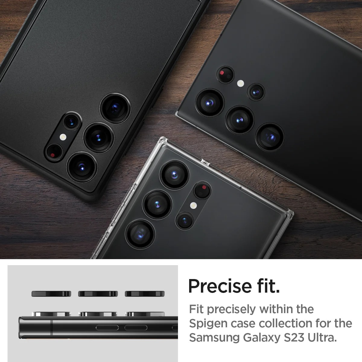 Samsung Galaxy S23 Ultra EZ Fit Linsskydd (2-pack), svart