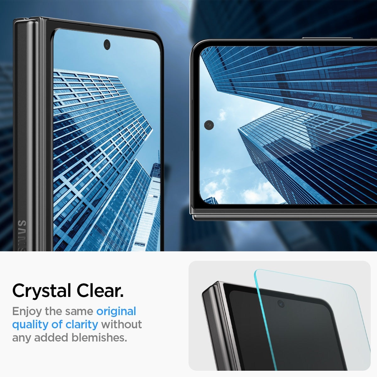 Galaxy Z Fold 5 Ytterskärmskydd med installationsram (2-pack) GLAS.tR EZ Fit