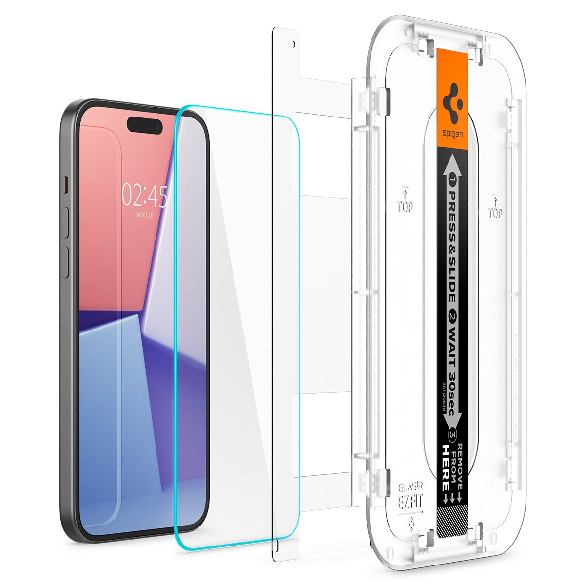 iPhone 15 Plus Skärmskydd med installationsram (2-pack) GLAS.tR EZ Fit