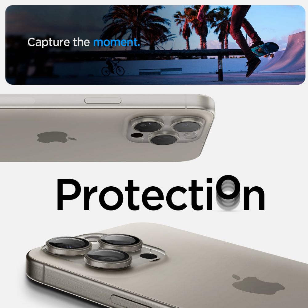iPhone 14 Pro EZ Fit Linsskydd (2-pack), natural titanuim