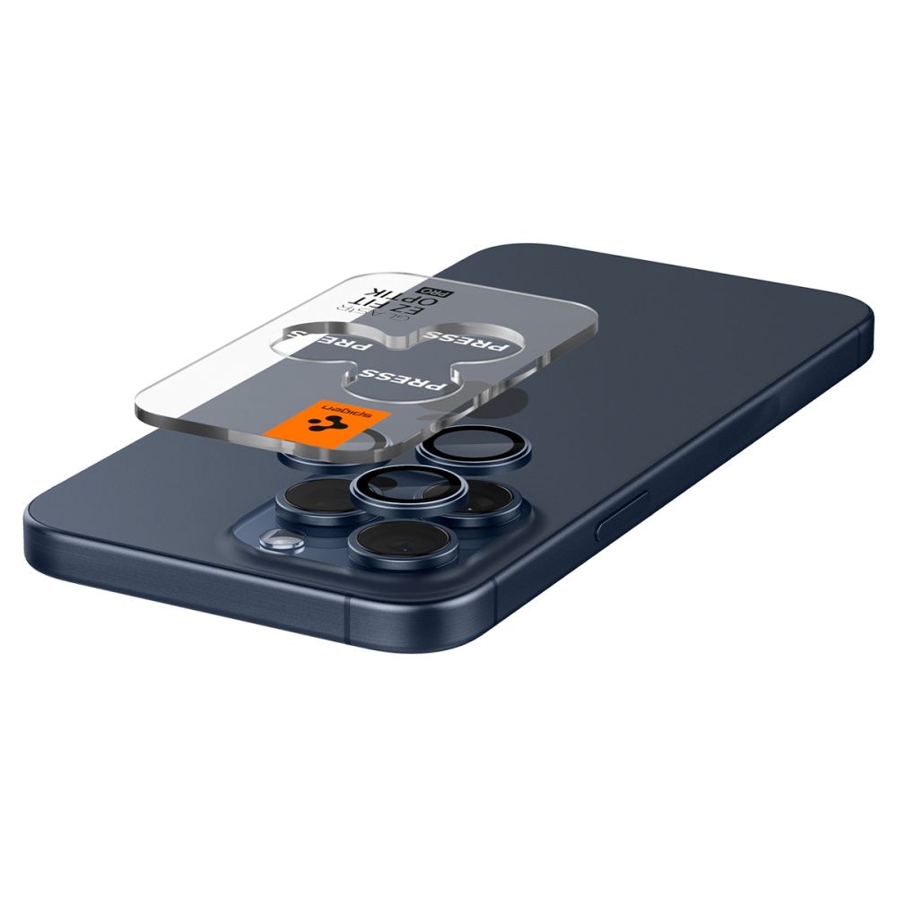 iPhone 15 Pro EZ Fit Linsskydd (2-pack), blå titanuim