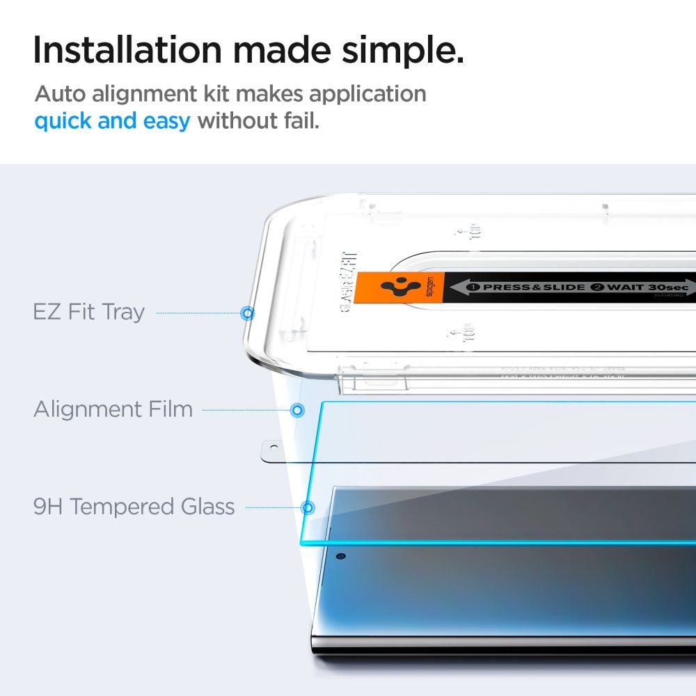 Samsung Galaxy S24 Ultra Skärmskydd med installationsram (2-pack) GLAS.tR EZ Fit