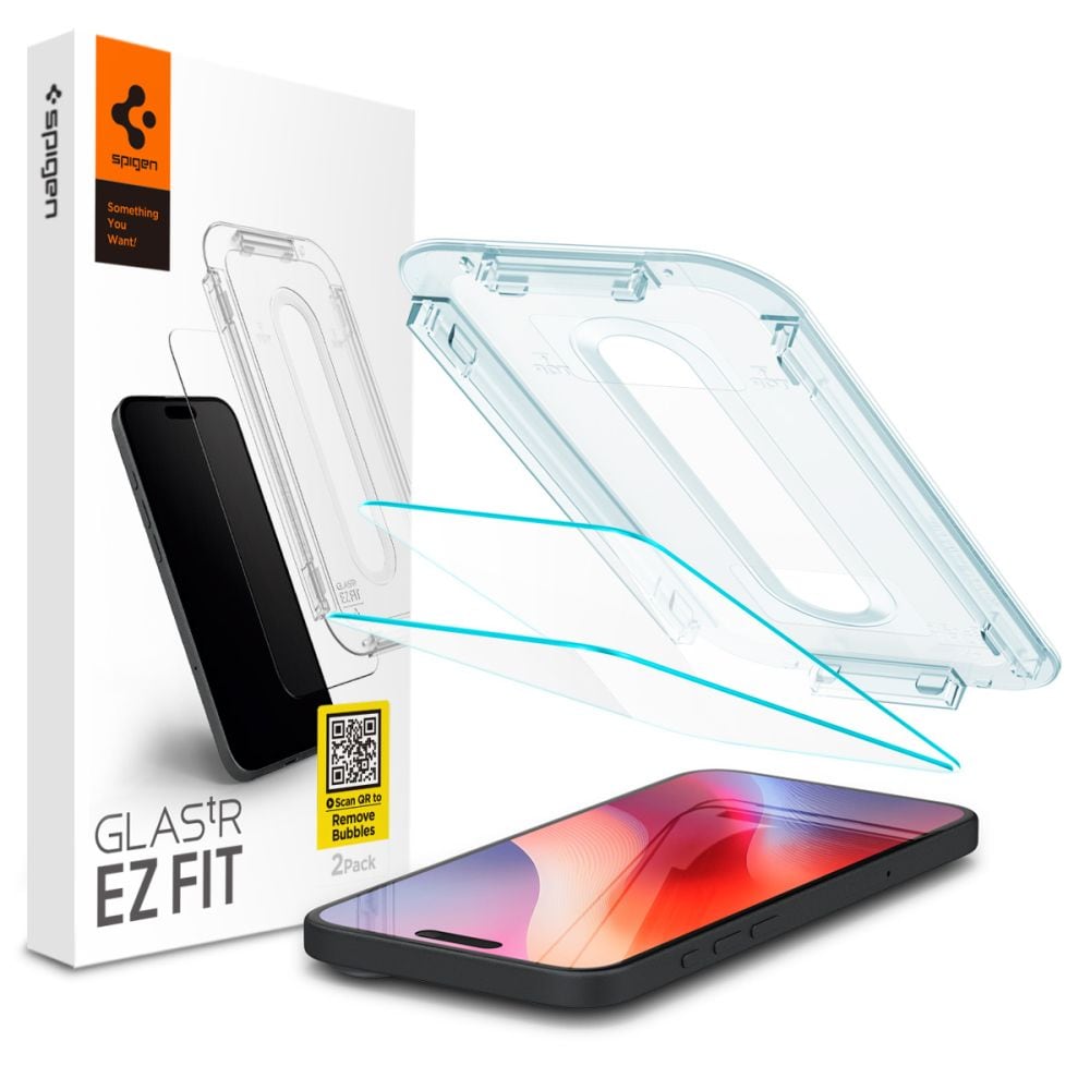 iPhone 17 Skärmskydd med installationsram (2-pack) GLAS.tR EZ Fit