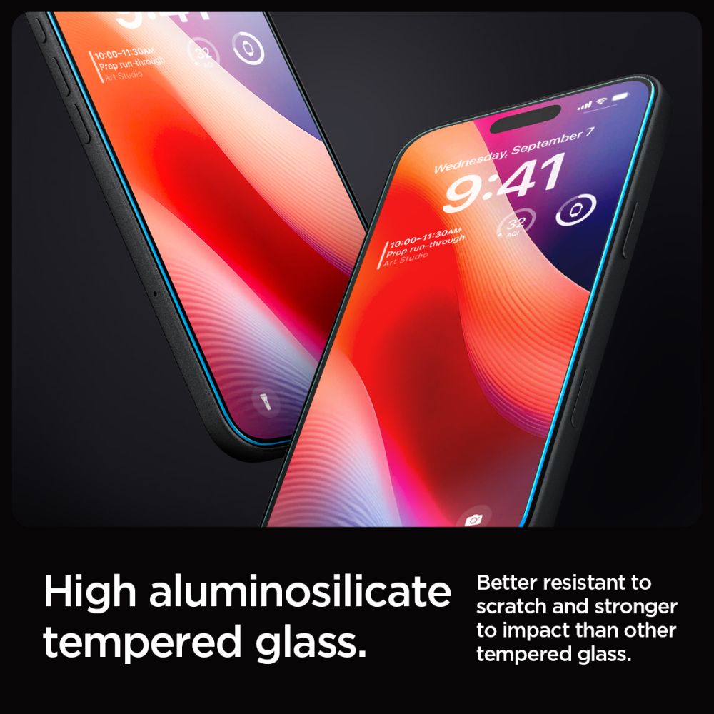iPhone 17 Skärmskydd med installationsram (2-pack) GLAS.tR EZ Fit