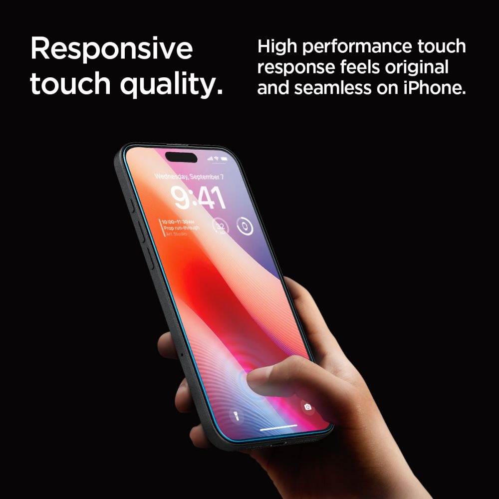 iPhone 17 Skärmskydd med installationsram (2-pack) GLAS.tR EZ Fit