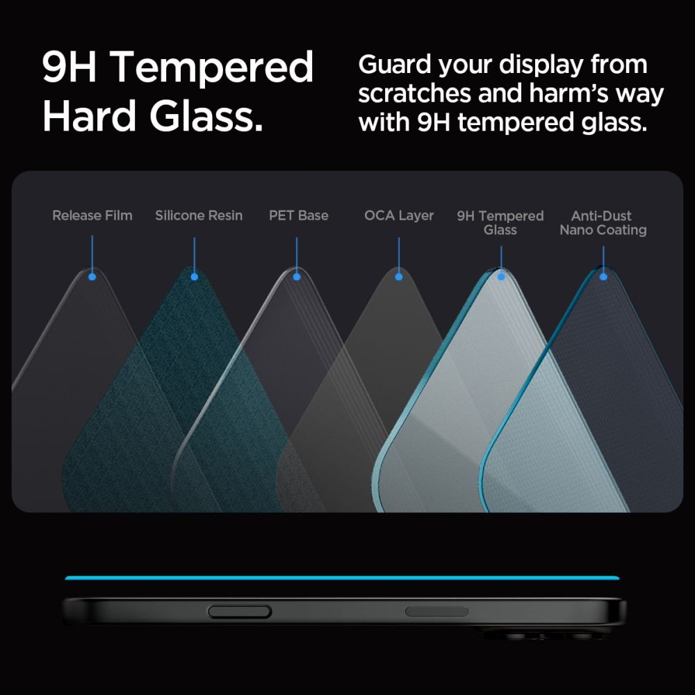 iPhone 17 Skärmskydd med installationsram (2-pack) GLAS.tR EZ Fit