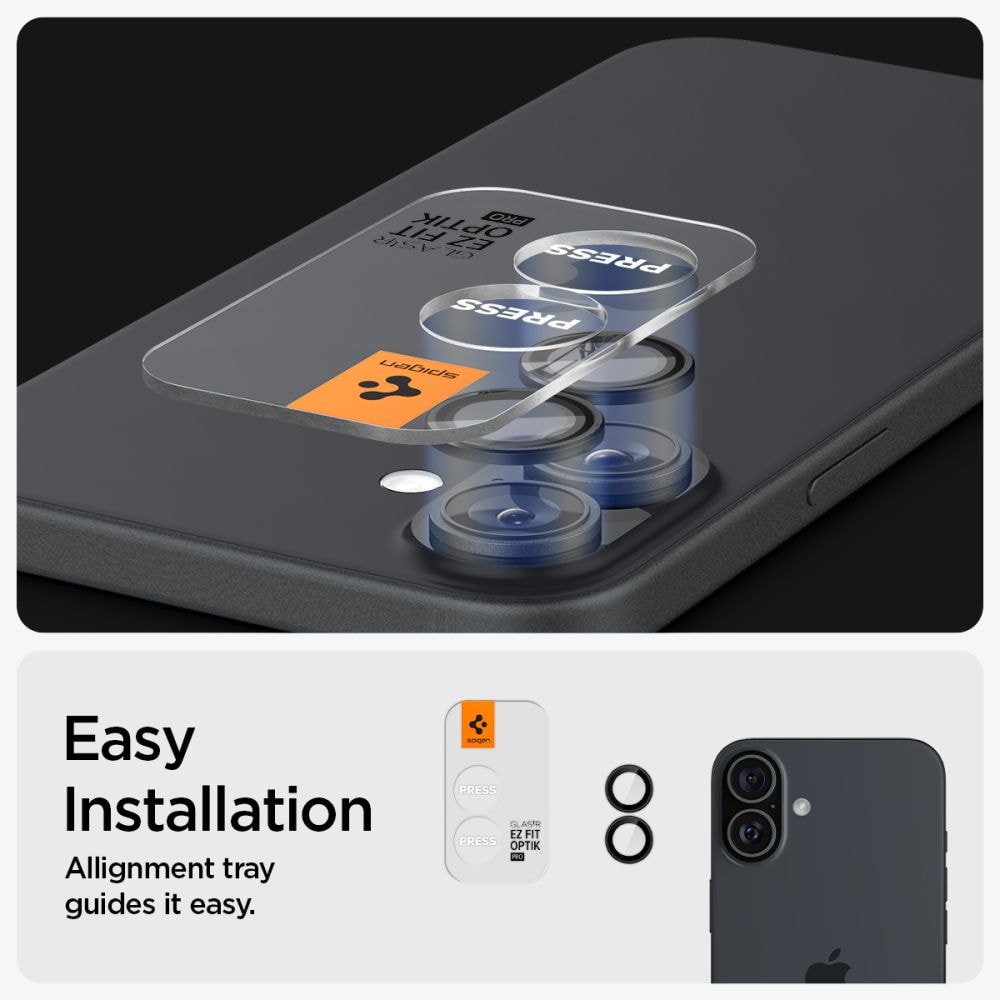 iPhone 16 EZ Fit Linsskydd (2-pack), Svart