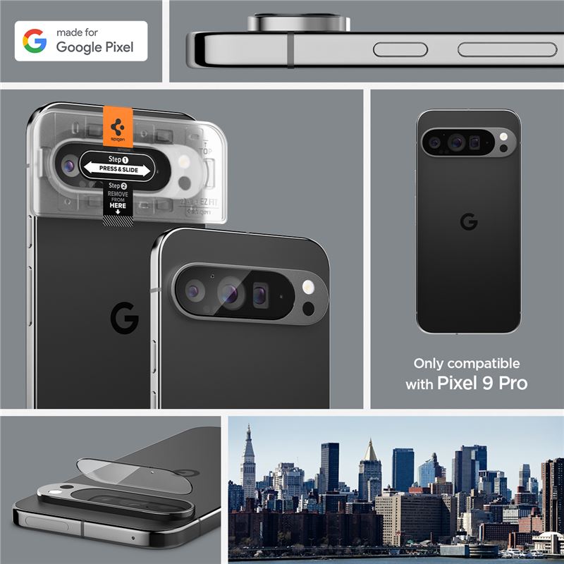 Google Pixel 9 Pro EZ Fit Linsskydd (2-pack), Genomskinlig