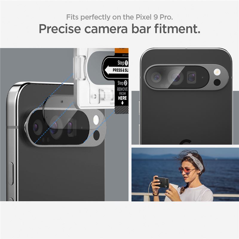 Google Pixel 9 Pro EZ Fit Linsskydd (2-pack), Genomskinlig