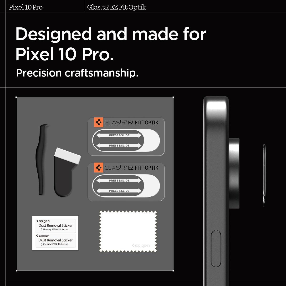 Google Pixel 10 Pro EZ Fit Linsskydd (2-pack), Genomskinlig