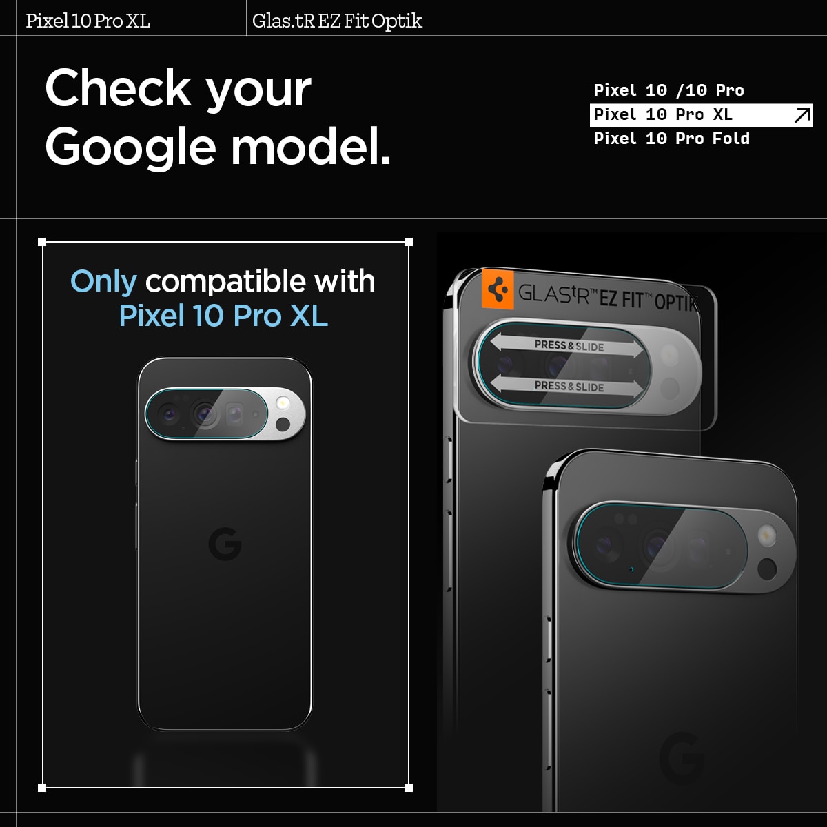 Google Pixel 10 Pro XL EZ Fit Linsskydd (2-pack), Genomskinlig