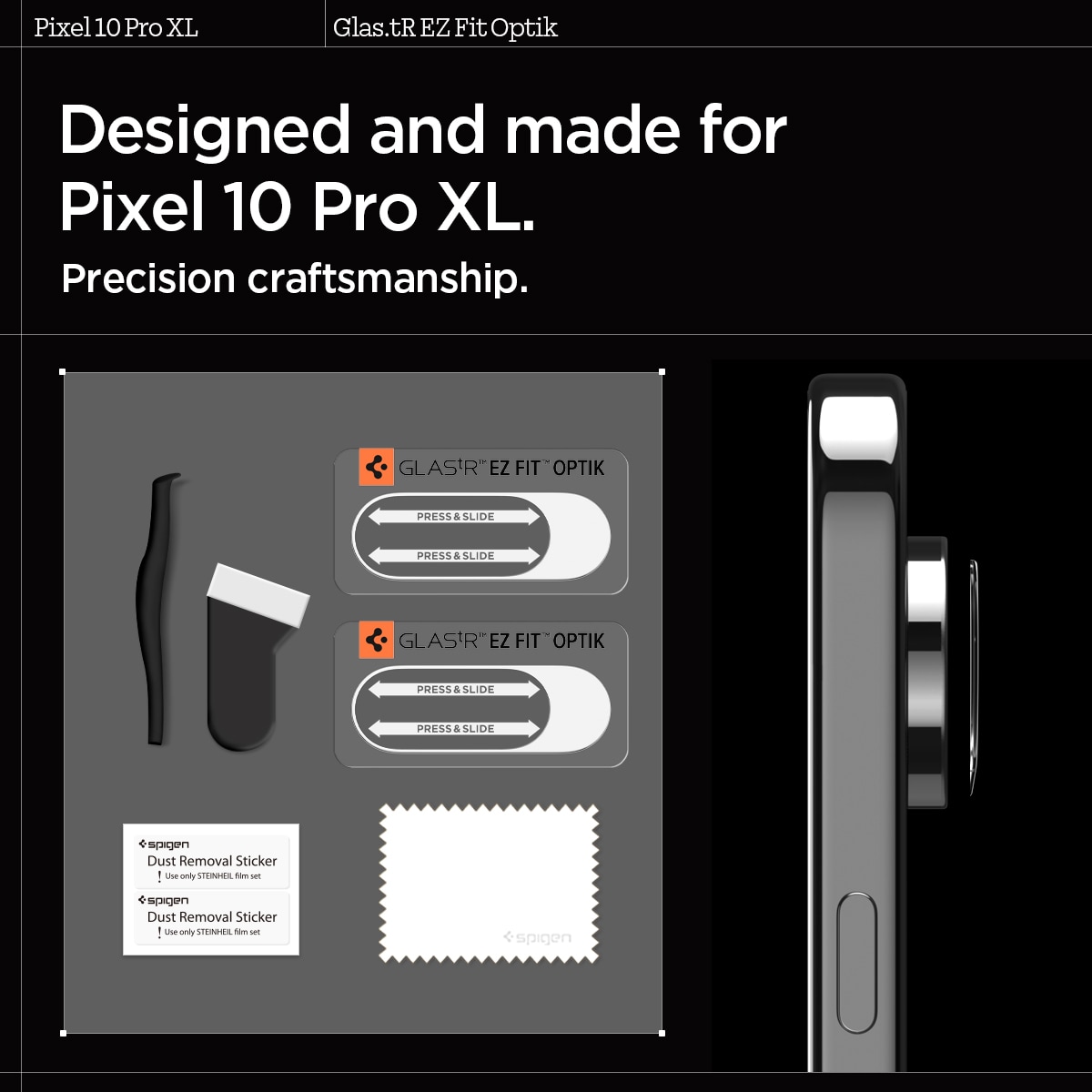 Google Pixel 10 Pro XL EZ Fit Linsskydd (2-pack), Genomskinlig