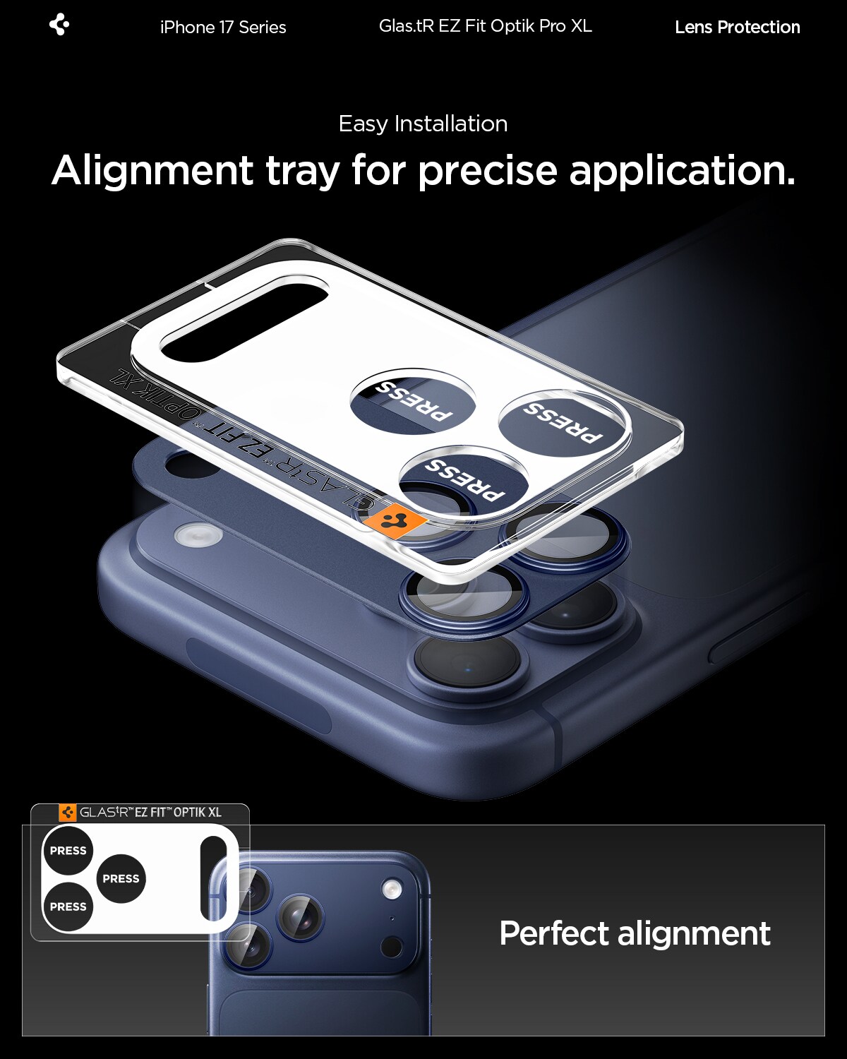 iPhone 17 Pro Max EZ Fit Kameraskydd - Optik Pro XL, Blå