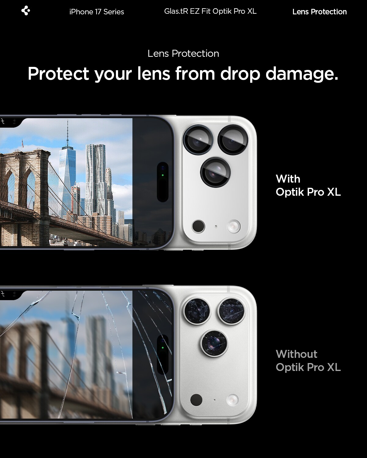 iPhone 17 Pro Max EZ Fit Kameraskydd - Optik Pro XL, Silver