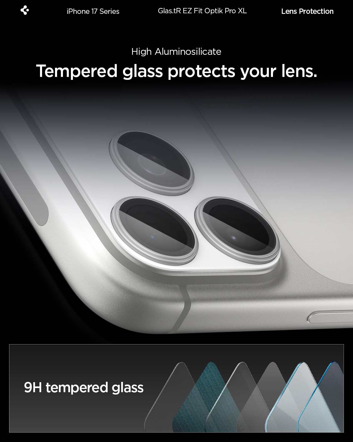 iPhone 17 Pro Max EZ Fit Kameraskydd - Optik Pro XL, Silver