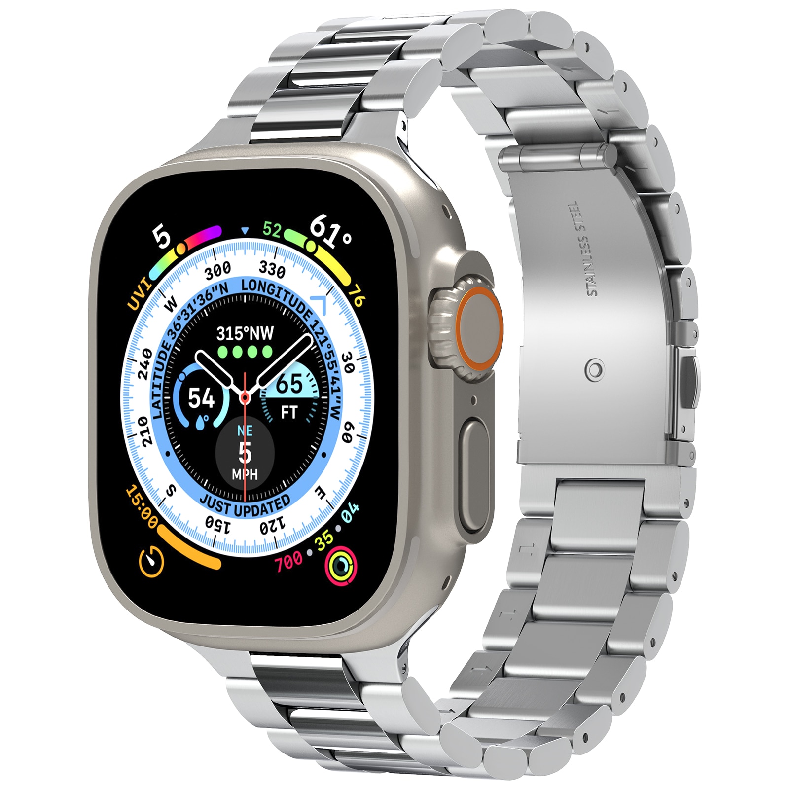 Apple Watch SE 44mm Metallarmband Modern Fit 316L, silver