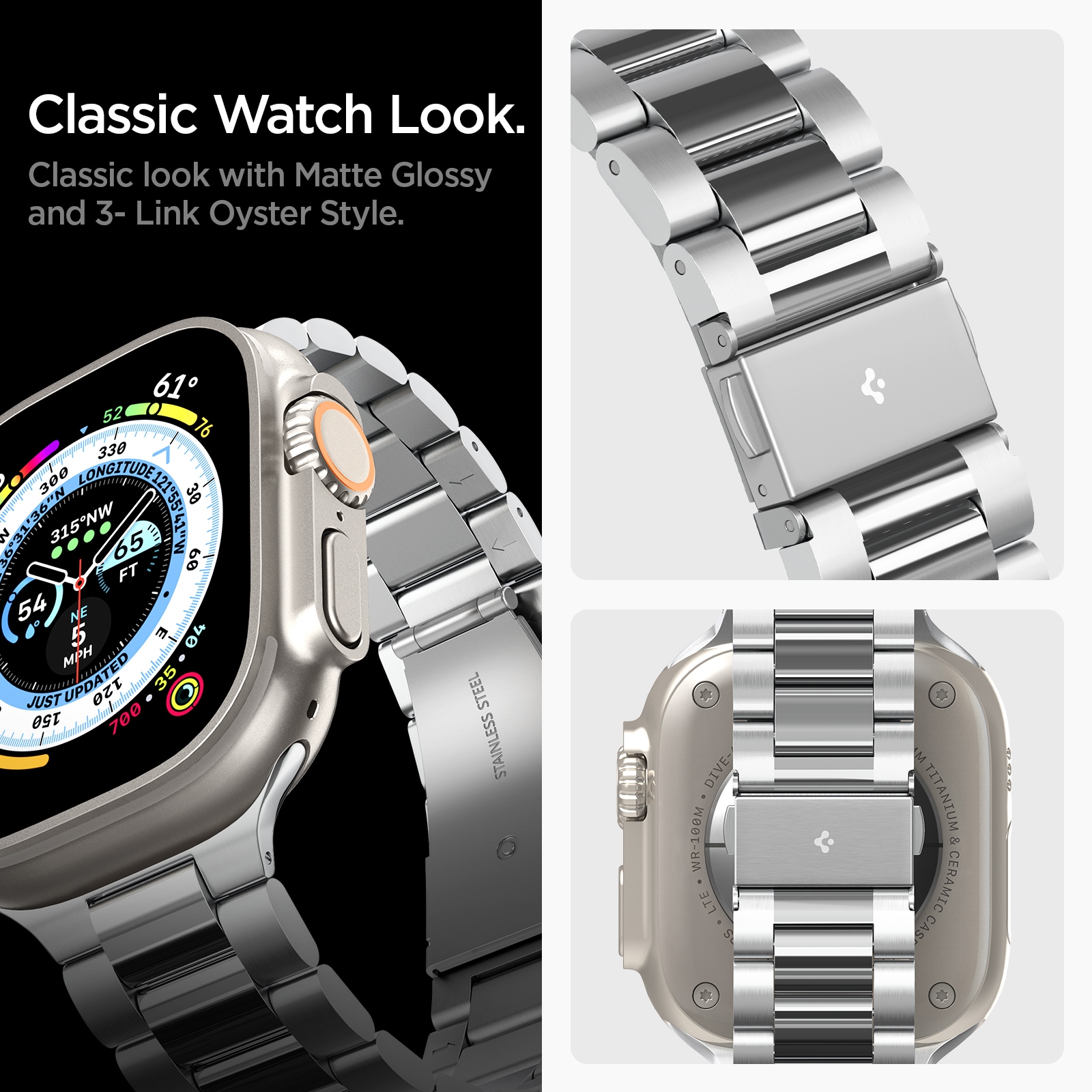 Apple Watch Series 10 46mm Metallarmband Modern Fit 316L, silver