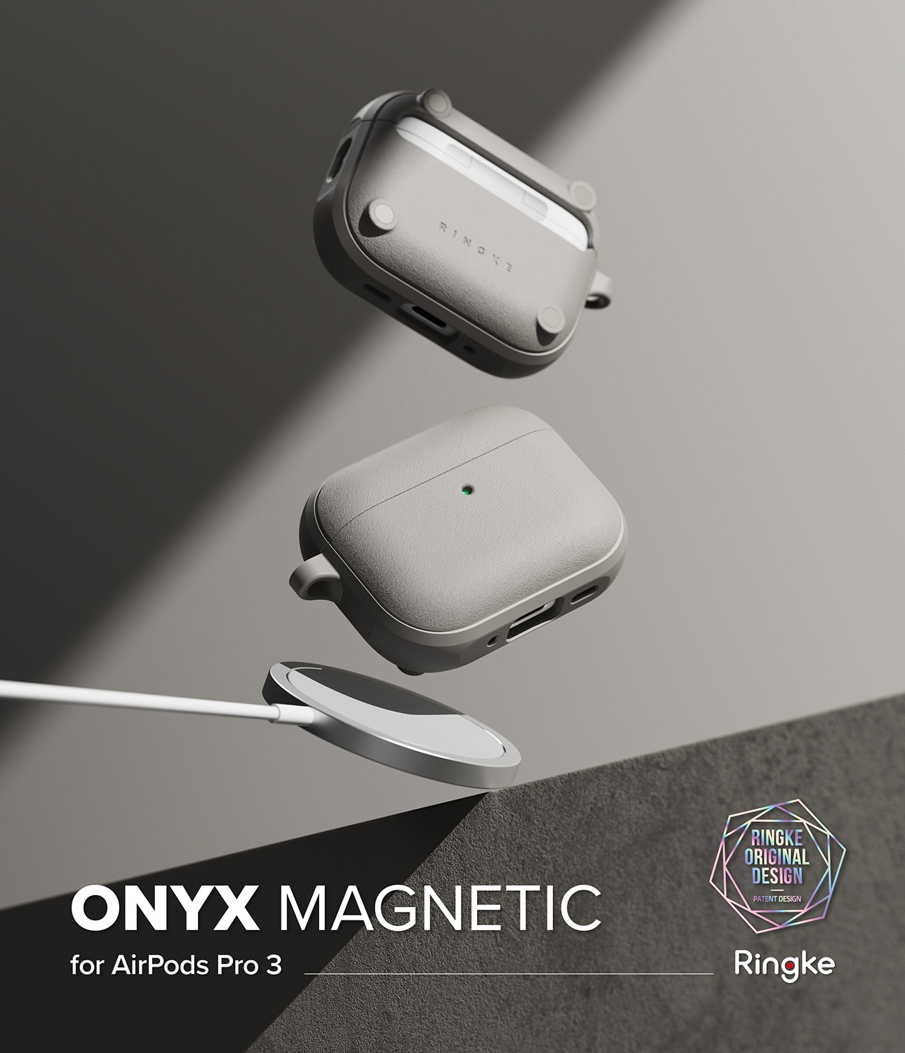Apple AirPods Pro 3 Onyx MagSafe Skal, Warm Gray