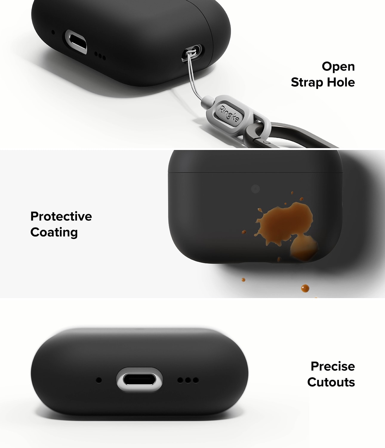 Apple AirPods Pro 3 Silikonskal, svart