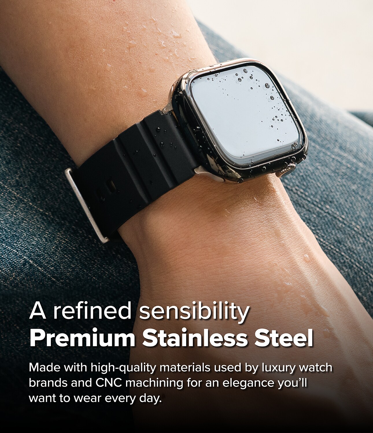 Apple Watch Series 11 42mm Skyddsram - Bezel Styling Svart