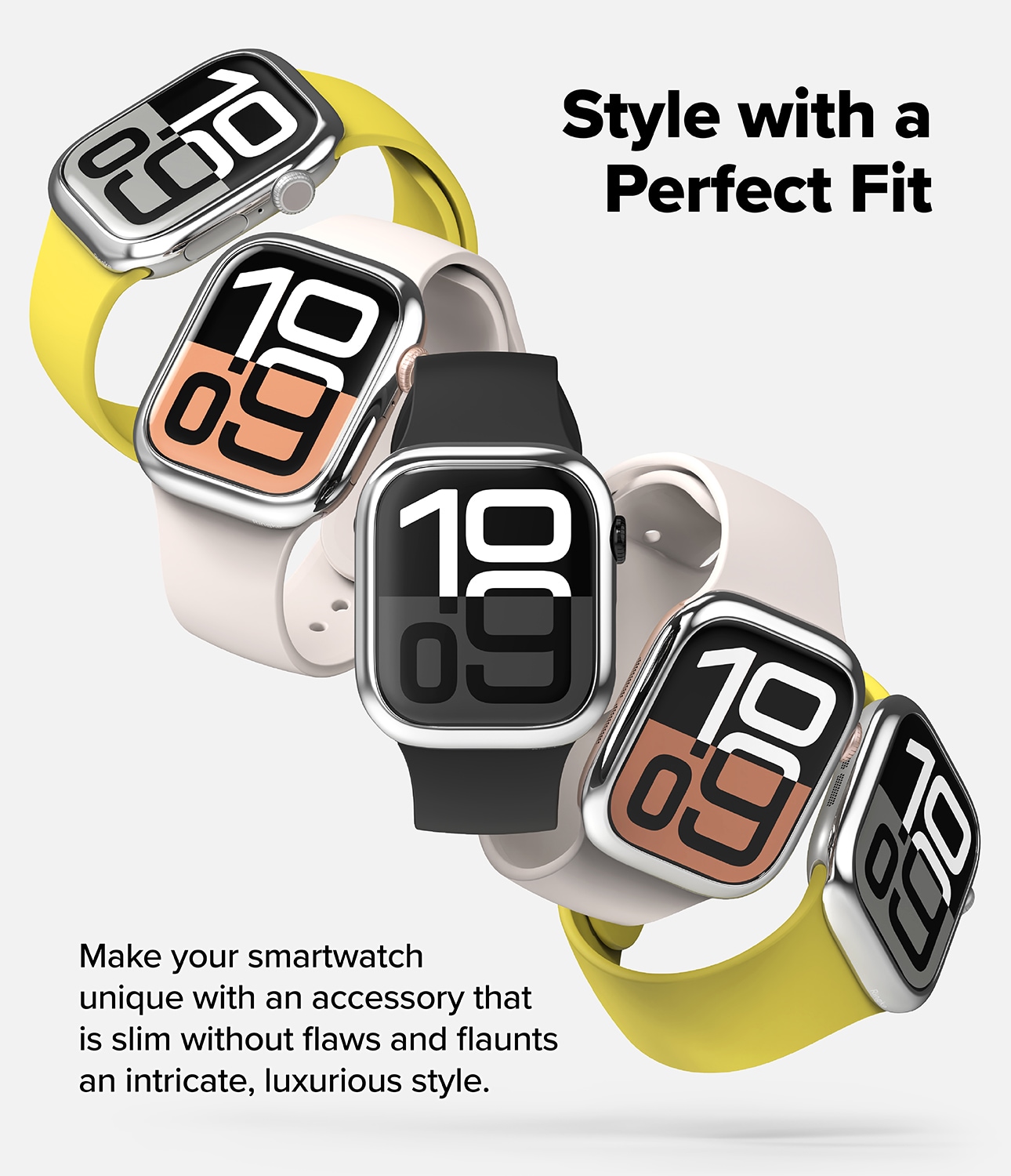 Apple Watch Series 10 46mm Skyddsram - Bezel Styling Silver