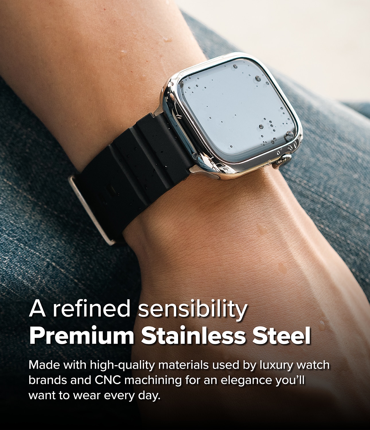 Apple Watch Series 10 46mm Skyddsram - Bezel Styling Silver