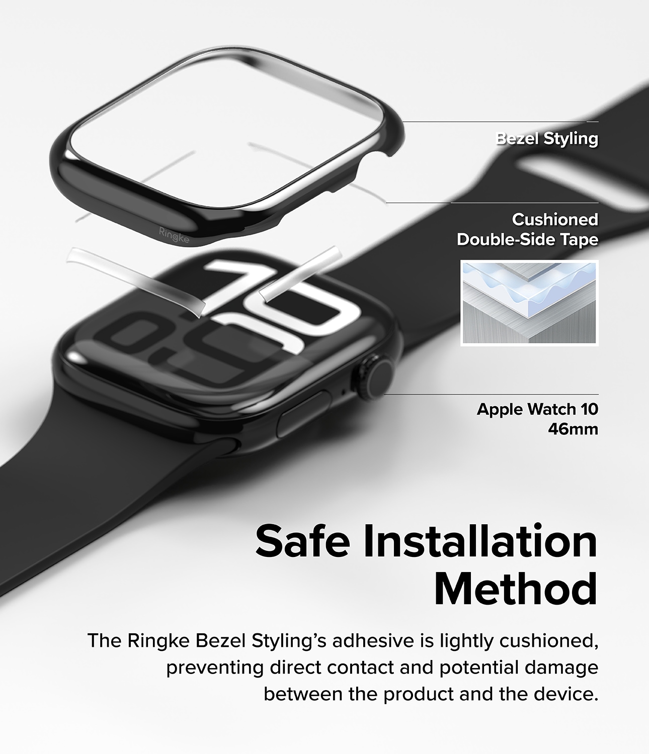 Apple Watch Series 10 46mm Skyddsram - Bezel Styling Svart