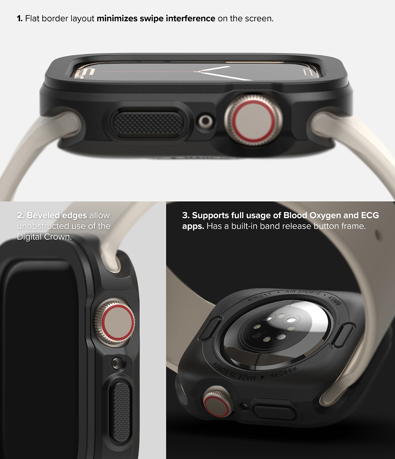 Apple Watch 41mm Series 7 Air Sports skal, svart