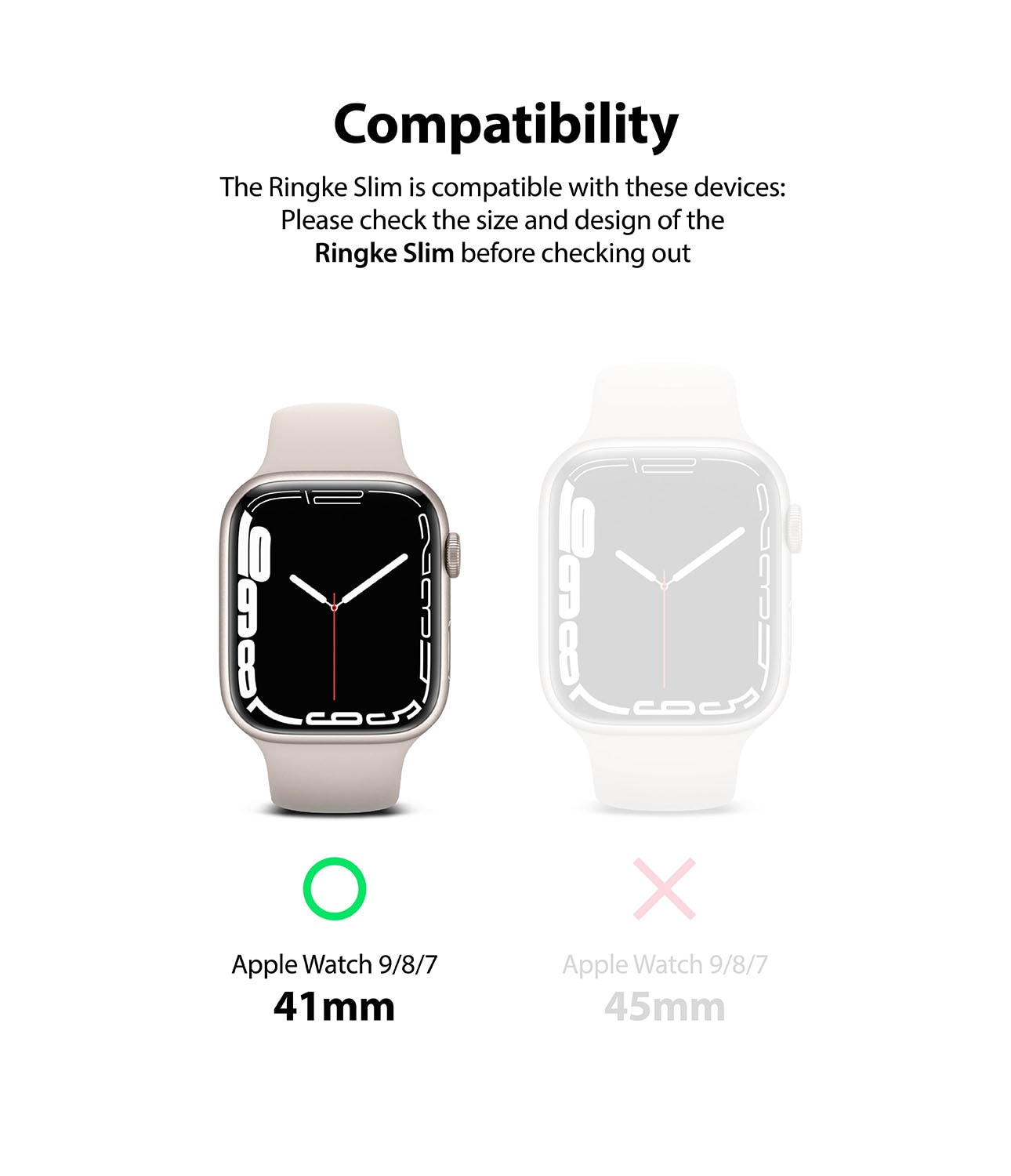 Apple Watch 41mm Series 7 Tunt skal (2-pack), rosa & genomskinlig