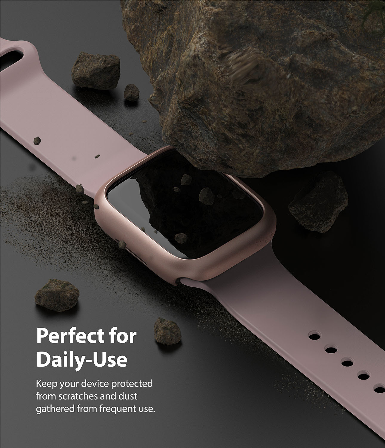 Apple Watch 41mm Series 7 Tunt skal (2-pack), rosa & genomskinlig