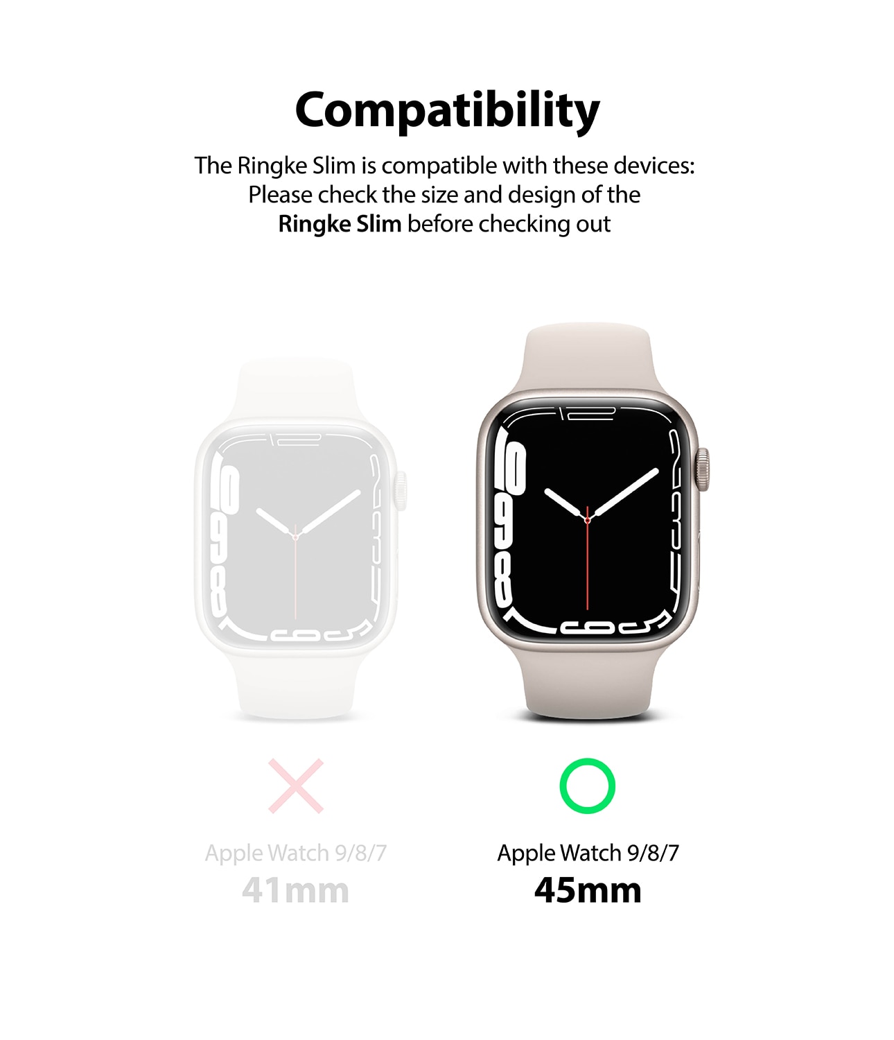 Apple Watch 45mm Series 9 Tunt skal (2-pack), rosa & genomskinlig