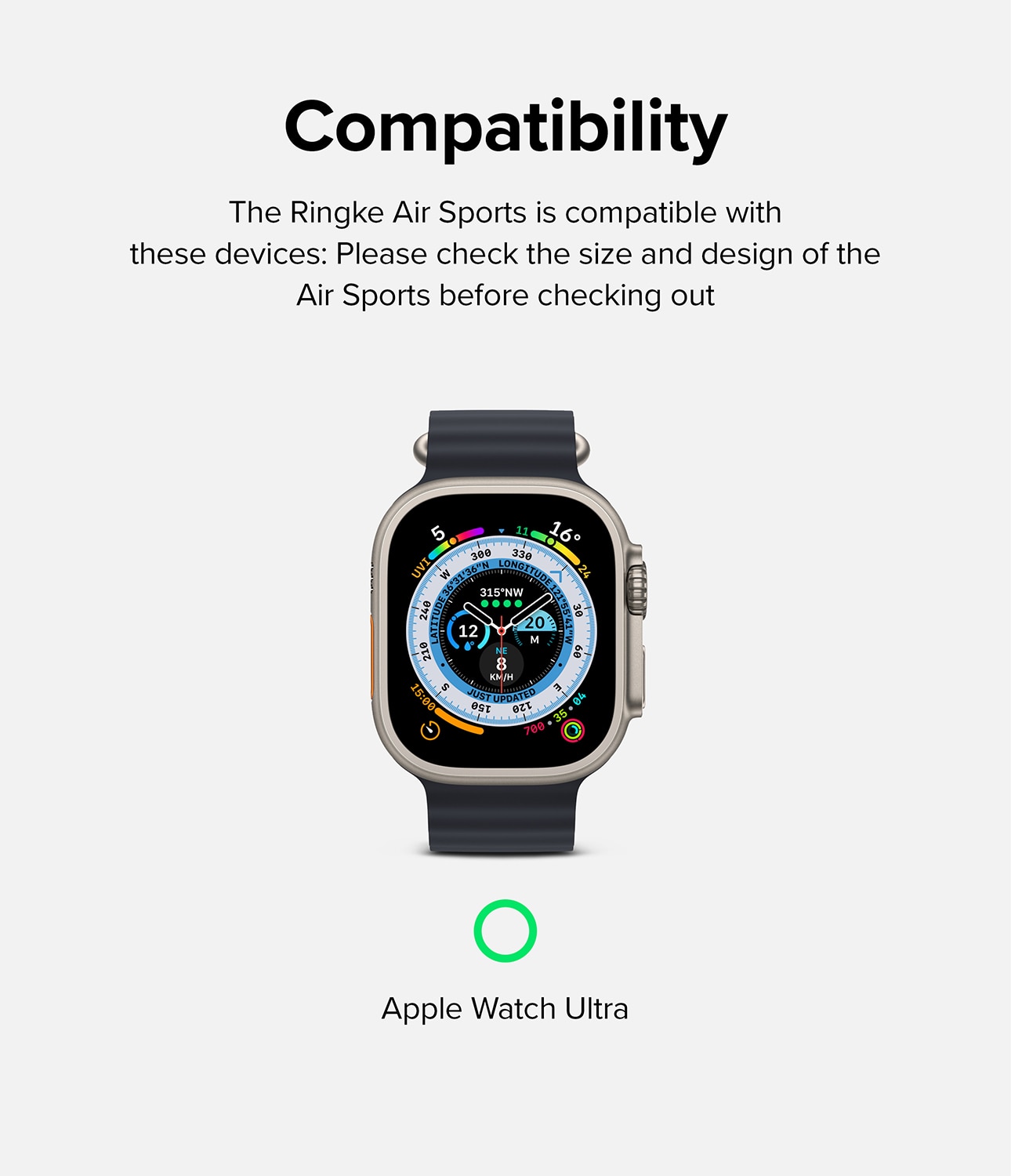 Apple Watch Ultra 49mm Air Sports skal, varmgrå