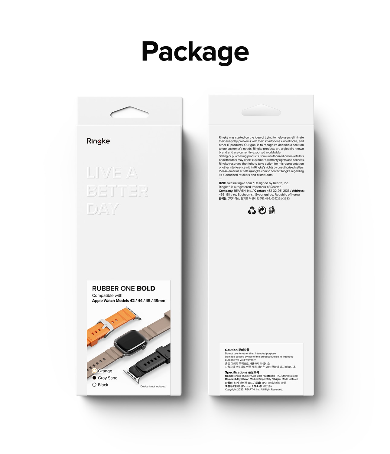 Apple Watch Ultra 49mm 3rd Gen Armband Rubber One Bold Grå