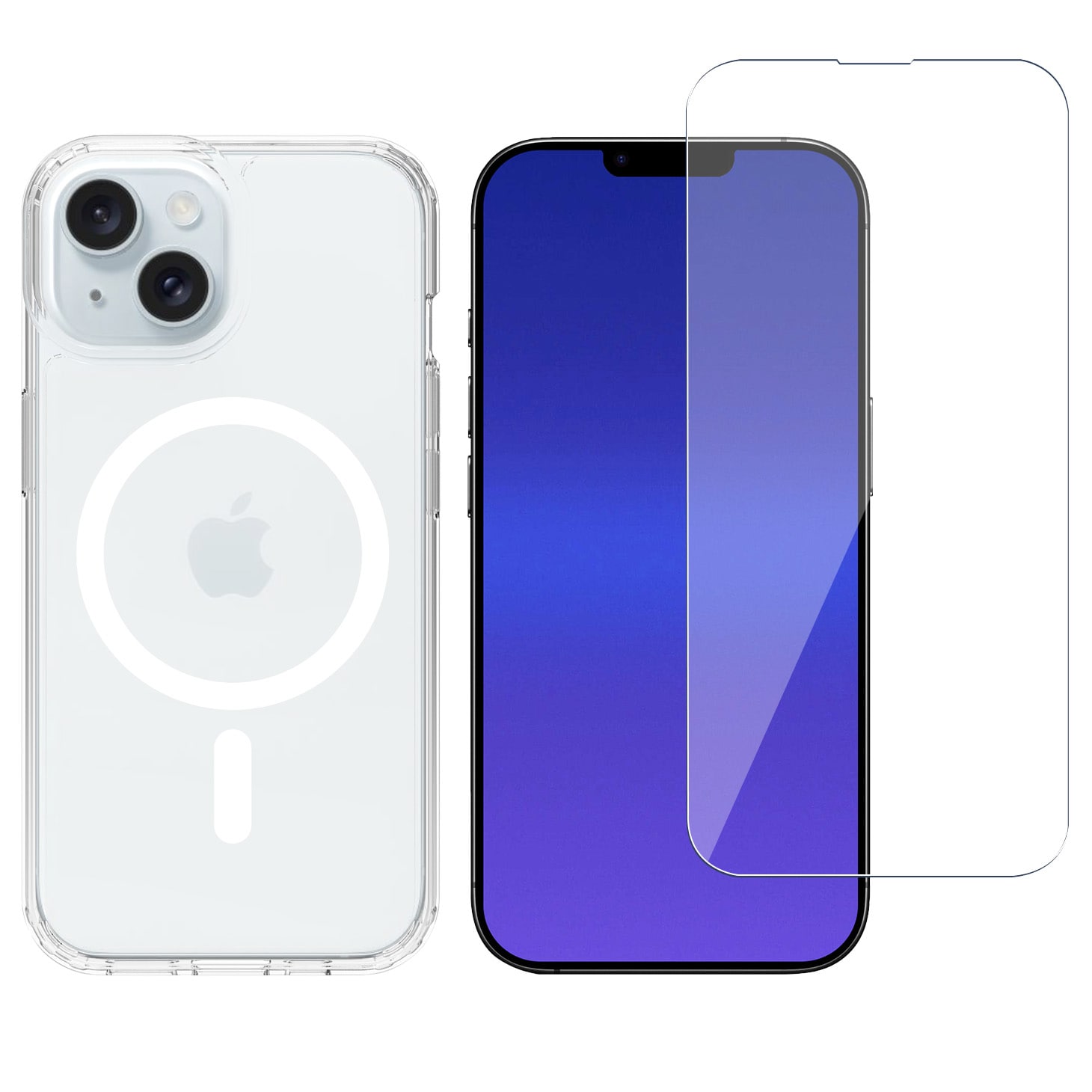 iPhone 13 MagSafe Hybrid-skal + Skärmskydd Härdat Glas