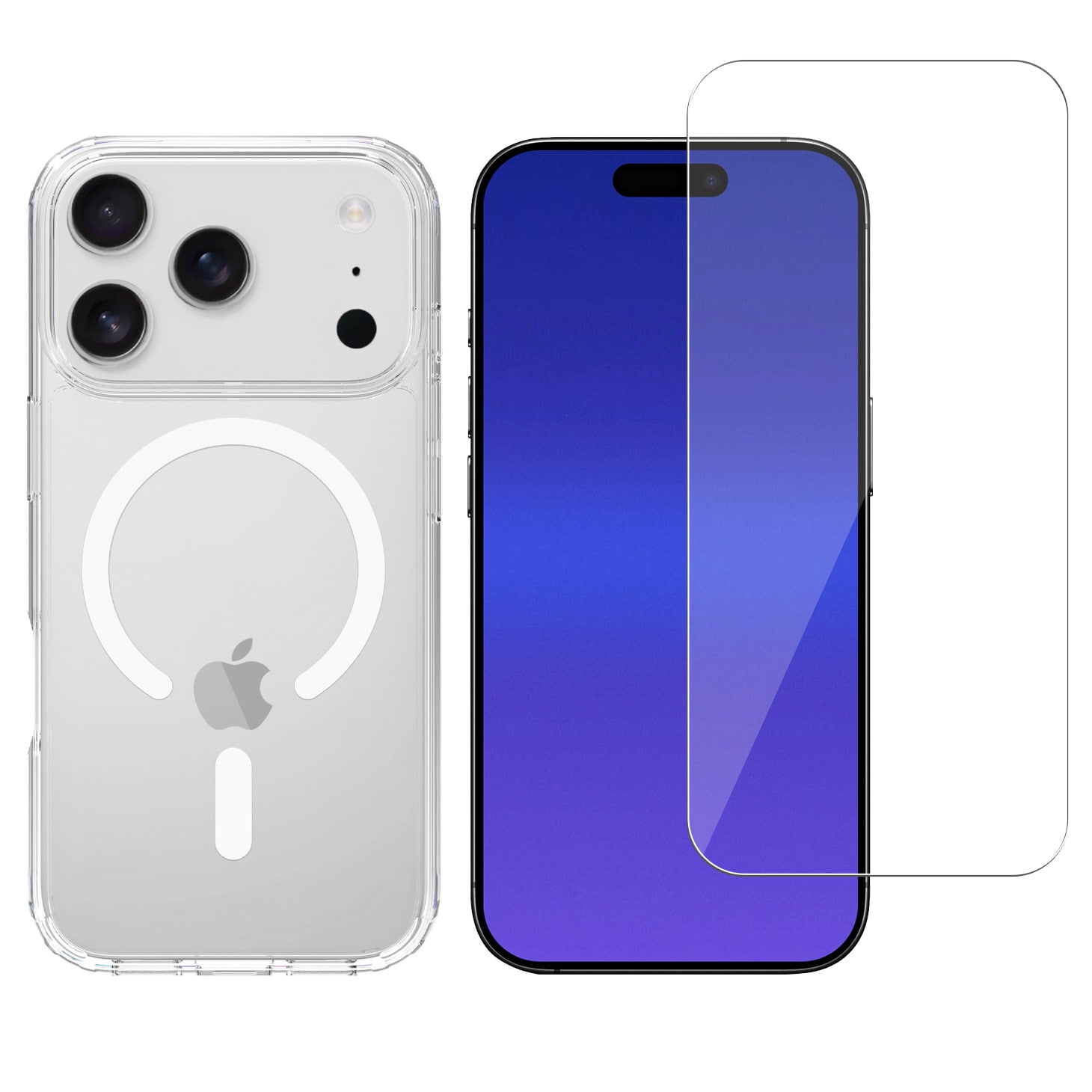 iPhone 17 Pro Max MagSafe Hybrid-skal + Skärmskydd Härdat Glas